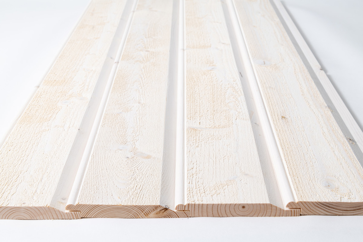 Dobbelfals kledning gammel type med staff Utvendig kledning Stiltre