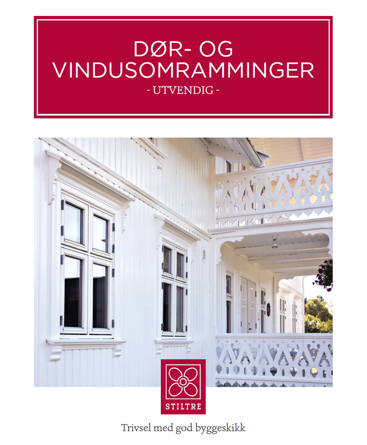 Forside brosjyre dør- og vindusomramminger fra Stiltre